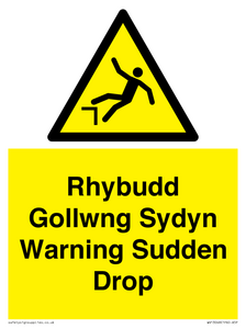 Rhybudd Gollwng Sydyn Warning Sudden Drop